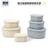 Set de Lonchera de Silicona Pura de Tres Piezas Apilable Almacenamiento tamaño pequeño Tazón para Comida de Bebé Caja Conservadora de Frescura con Tapa Traje de Lonchera