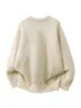 Suéter de Algodón Puro Pesado con Cuello Redondo de Fabricante Original, Forrado de Felpa y Engrosado para Otoño e Invierno, Top Chaqueta Unisex de Corte Holgado, Moderno