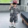 Conjunto de Manga Corta para Niños 2026 Nuevo Estilo Ropa de Verano Casual para Niños Elegante Moderno Ropa Delgada de Verano para Bebé Conjunto de Dos Piezas