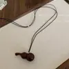 Nuevo Estilo Collar Melard Estampado Leopardo Gamuza Clip para Gafas Billetera Cadena Decorativa Larga Cadena de Sujetador Suave para Mujer