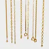 Popular Collar Básico de Acero Inoxidable Europeo y Americano con Cadena Chapada en Oro de 18K, Accesorios DIY de Cadena Lisa, Joyería de Nicho de Alta Gama