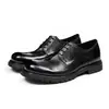 Sapatos Masculinos de Couro com Biqueira Larga, Bico Redondo, Dedão Largo, Couro Genuíno Goodyear, Sapatos Derby Formais Estilo Britânico, Sapatos Masculinos de Couro de Vaca Lavado Resistentes