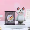 Xiaohongshu Super Dulce Rosa Mapache Portalápices Lámpara Iluminada Dibujo Animado Portalápices de Escritorio Caja de Almacenamiento Papelería para Estudiantes