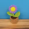 Produto Acabado de Crochê Feito à Mão Transfronteiriço Mini Margarida em Vaso Decoração de Interior de Carro Ornamento de Mesa Presente