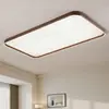 Lámpara de Techo para Sala de Estar Estilo Medieval Color Nogal Retro Wabi-Sabi Cuadrada Moderna Simple Protección Ocular Paquete Completo para Toda la Casa