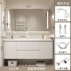 Combinación de Gabinete Inteligente para Baño Estilo Crema Lujo Ligero Moderno Simple Baño Cerámica Lavabo Integrado Lavabo Lavabo
