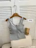 1062 Camisola Estilo Coreano/Francês Primavera/Verão com Bojos para Meninas Jovens, Design Casual com Botões, Peça Dupla Falsa, Lindo Top Costas