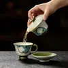 Gaiwan de três talentos com janela de gardênia esculpida Mojibushi, conjunto de chá Kung Fu de cerâmica com lótus pintado à mão, gaiwan para uso doméstico