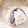 Hilo para Suéter Chal de Mohair de Lana Teñido por Secciones Gradiente de Mohair de Lana Fina Tejido a Mano Xiaoyuntuan