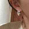 Aretes de Plata Esterlina S925 Estilo Coreano Diseño Nicho Retro Textura Cruz Joyería para la Oreja Simple y Moderna Estilo Coreano