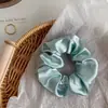 Goma para el pelo estilo celebridad, scrunchie de satén con cristal de color liso, accesorio elástico para el pelo transfronterizo europeo y americano