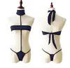 Ropa interior sexy para mujer europea y americana, traje de baño, bragas, sujetador sexy para mujer, perspectiva, traje de baño bikini de una pieza
