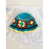 Nuevo Sombrero de Pescador de Punto Arcoíris Dopamina Japonés Versátil Retro para Mujer con Ala Ancha, Sombrero de Cubo de Lana que Adelgaza el Rostro