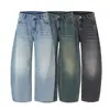 2026 Nuevos Jeans Clásicos Americanos Lavados Ojo de Gato Corte Curvo para Hombres y Mujeres, Pantalones Largos Vintage de Corte Holgado