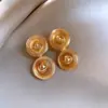 Aretes Ovalados de Acrílico con Patrón de Aguja Plateada, Aretes Sencillos Retro de Alta Gama, Casuales y Versátiles, Aretes Elegantes para Mujer