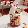 Cubo para snacks de monstruo pequeño con tapa, figura de juguete creativa transparente de gran capacidad, caja de almacenamiento de escritorio