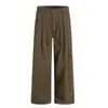 Pantalones de Trabajo Rectos Retro Americanos Ricos para Hombres y Mujeres Holgados Perezosos Versátiles Diseño Plisado Caída Casual Pierna Ancha