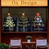 Decorações de Natal Transfronteiriças Papai Noel Árvore Adesivos de Janela Celofane Ano Novo Loja de Shopping Decoração de Janela Eletrostático