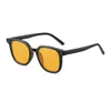 Gafas de sol cuadradas, sencillas y gruesas, de montura marrón y amarilla, semitransparentes, para hombre y mujer, modernas y vintage, para miopía, 2023