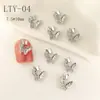 Decorações Vazadas de Borboleta para Nail Art, Mini Enfeites Populares de Borboleta para Unhas, Design de Duas Asas, Estilo Iridescente de Luxo Leve