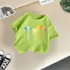 Camisetas de Manga Corta con Cuello Redondo para Niños y Niñas, Estilo Nuevo 2026 Transfronterizo, Tops de Algodón con Estampado de Dibujos Animados de Moda, Tendencia en Ropa Infantil de Media Manga