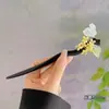 Pasador de Madera Nuevo Estilo Chino Pasador de Pelo Estilo Antiguo Pasador de Pelo para Mujer Alta Calidad Sentido de Suzuki Orquídea Estilo Nacional Combinación Falda de Cara de Caballo Pelo Pasador de Pelo