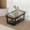 Estilo Europeo Alféizar de Ventana Saliente de Cristal Mesa Pequeña Mesa de Centro Esquina Cuadrada Tatami Mesa Baja para Sentarse en el Suelo Dormitorio Mesa Kang Simple Moderna