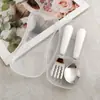 Aço inoxidável 304 Conjunto de talheres faca e garfo para crianças talheres de bebê portátil para atividades ao ar livre talheres para suplementos alimentares colher e garfo de treinamento para menores de 3 anos