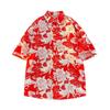 2024 Nuevo Verano Transfronterizo Camisa de Manga Corta Estampada de Estilo Chino para Hombre Camisa Casual Holgada de Manga Corta para Hombre