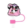 Acessórios de Joias com Canudo Rosa da Amazon Desenhos Animados Animais Pequenos Capa de Canudo DIY Tampa de Proteção contra Poeira Festa Tampa de Canudo Pvc