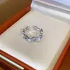 Anel Flor Pérola Zircônia Banhado a Ouro Real 18K Nicho Alto Padrão Luxo Leve Anel Joia Estilo Francês para Mulheres