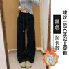 Pantalones deportivos ajustados de color azul marino para mujer, nueva colección otoño 2025, de cintura alta, adelgazantes, forrados de forro polar, pantalones casuales de pierna ancha