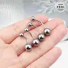 Anillo para Ombligo de Titanio G23 Zhenping con Rosca Interna, Doble Extremo de Bola, Barra Curva F136, Piercing de Espiral Externa