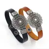 Pulseira de Couro com Vários Padrões Vintage em Estoque Estilo Punk Europeu e Americano Fecho de Liga Metálica Desgastada Pulseira de Couro Joias Masculinas