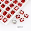 Rhinestones para Uñas Dongzhou Crystal Light Color Rojo Rosa con Base Puntiaguda, Corazón Inclinado, Brillo Deslumbrante, Decoraciones para Uñas de Corazón de Cristal K9 Color Durazno, Corazón Inclinado Rectangular