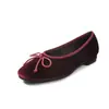 Item Quente do Livro Vermelho Pequeno! Sapatos Femininos Confortáveis Estilo Fofo, Bico Redondo, Salto Baixo, Camurça, Laço, Slip-On para Outono 2026