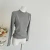 Camiseta Básica Redonda con Diseño de Lunares Dulces Estilo Coreano para Otoño e Invierno, Top Interior Casual Versátil Simple y Único para Mujer