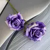 Rosa Artificial con 3 Cabezas, Rosa Grande Estilo Francés para Bodas, Decoración del Hogar, Decoración de Pasillo, Flores Falsas al por Mayor para Comercio Exterior