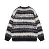 North Boundary Marca de Moda Americana para Hombre 2025 Otoño/Invierno Nuevo Suéter Rayado de Bloques de Color Punto de Cuello Redondo Jersey Superior