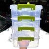 Caja de almacenamiento Lego multicapa para bloques de construcción de partículas pequeñas, rejilla, cuentas ensambladas, lámina magnética, juguete transparente, caja de almacenamiento portátil