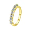 Anillos apilables de moda para mujer, anillos de plata de ley S925 que no se decoloran con moissanita, venta al por mayor con certificado Gra