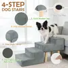 Escaleras Antideslizantes de Madera para Mascotas para Perros para Subir a la Cama, Escalones de Tres Niveles para Perros de Patas Cortas, Gatos y Perros Mayores Escalera para Subir Taburete Dos en Uno