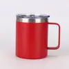 Copo Térmico Transfronteiriço 12oz com Alça em Aço Inoxidável 304 com Tampa Portátil Copo de Cerveja para Escritório