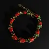 Pulsera Dulce de Fresa Roja, Fresca y Elegante, Accesorio de Alto Valor para Estudiantes, Realza el Cutis, Sensación Exquisita y de Alta Gama, DIY para Mujeres