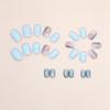 Manicura corta fresca azul cielo parpadeante verano fresco estilo ins europeo y americano usar esmalte de uñas pieza al por mayor