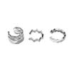 Pendientes de tres piezas apilados con diseño de estilo europeo y americano en plata de ley 925 con temperamento de lujo ligero para mujer sin orificio para la oreja con clip para el hueso de la oreja