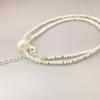 Joyería Qingdao Moda Nueva Japonesa y Coreana Pulsera de Plata Rota Collar de Perlas Shijia Cadena para Clavícula Estilo Frío