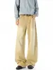 Muxi Ropa Estilo Retro Americano Lavado Vintage Versátil Pantalones de Pierna Recta Sueltos Pantalones de Trabajo Jeans de Calle para Hombre