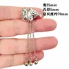 Pingente Antigo em Liga de Prata Estilo Retrô Pingente de Lótus Borboleta Pulseira de Cristal DIY Anel de Corrida Acessórios com Borla Atacado
