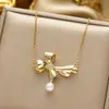 Collar de acero de titanio que no se decolora para mujer, todo a juego, de alta gama, cadena para la clavícula con forma de corazón, de temperamento, popular en internet, joyería de acero inoxidable chapada en cobre y oro